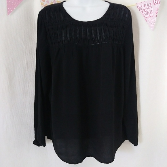 Anthropologie Meadow Rue blouse georgette dot L - Picture 2 of 7